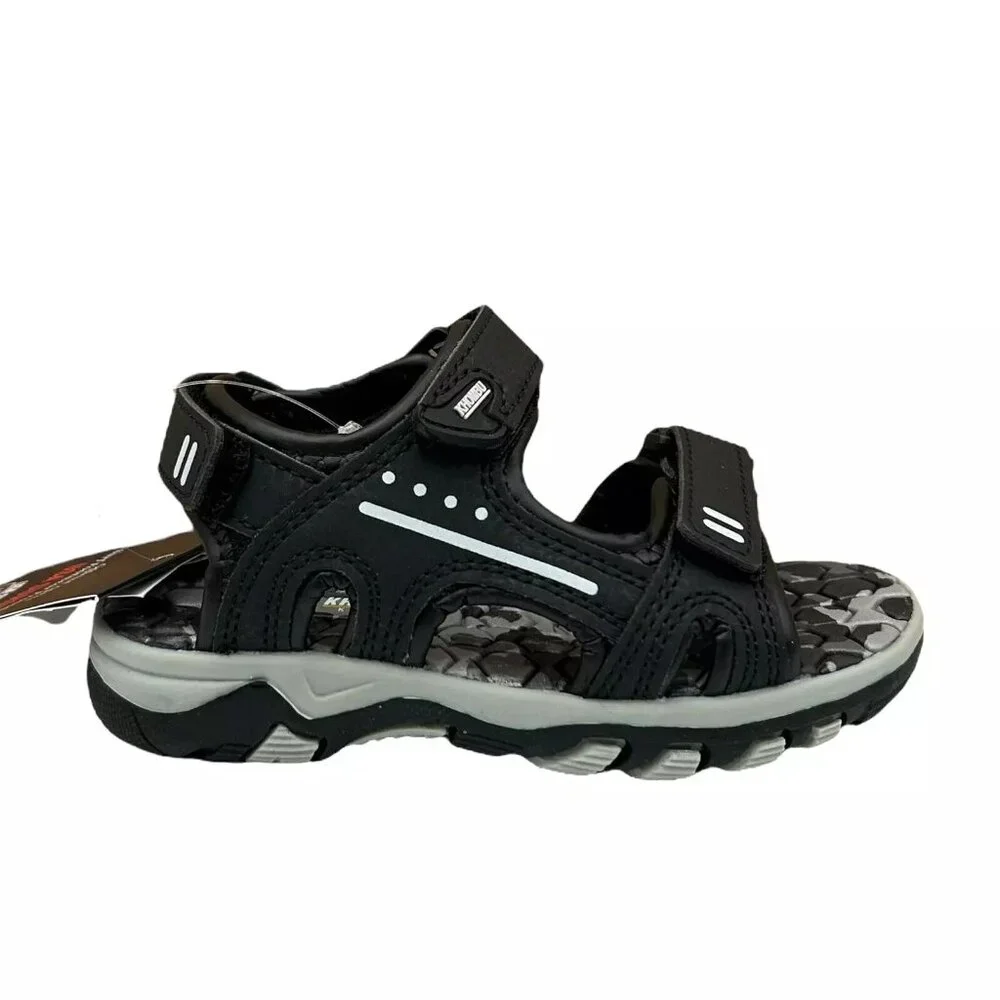 Khombu Toddler Boy's Strappy Sandals Size 7 Black Sporty Style Adjustable Straps